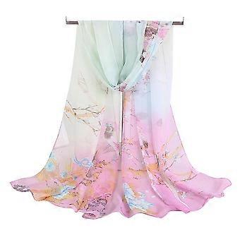 Summer Screen Silky Scarf Chiffon Long Wraps for Woman Christmas Gift