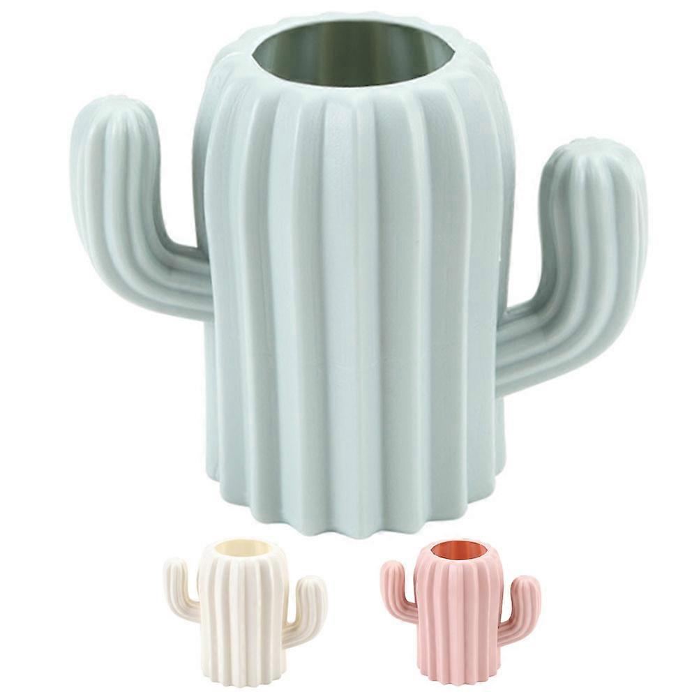 Creative Cactus Shape Pen Holder Desktop Vase for Decoration 3Pcs with Solid Pe Material
