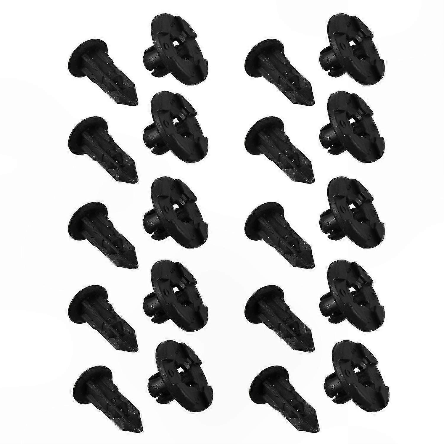 10-Pack Plastic 8mm Fastener Clips Compatible With