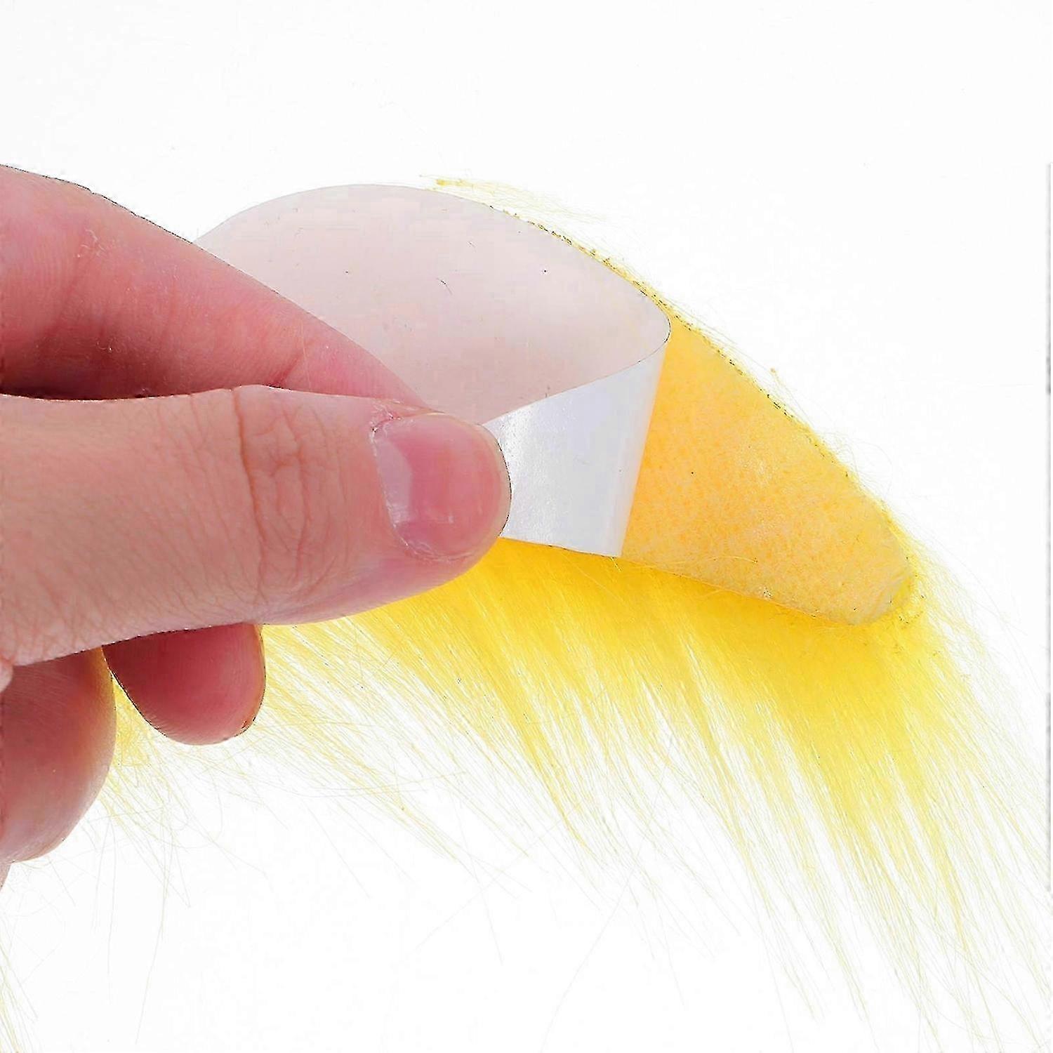 Yellow Realistic Mustache and Eyebrows Set compatible with Halloween 2Sets Accessory
