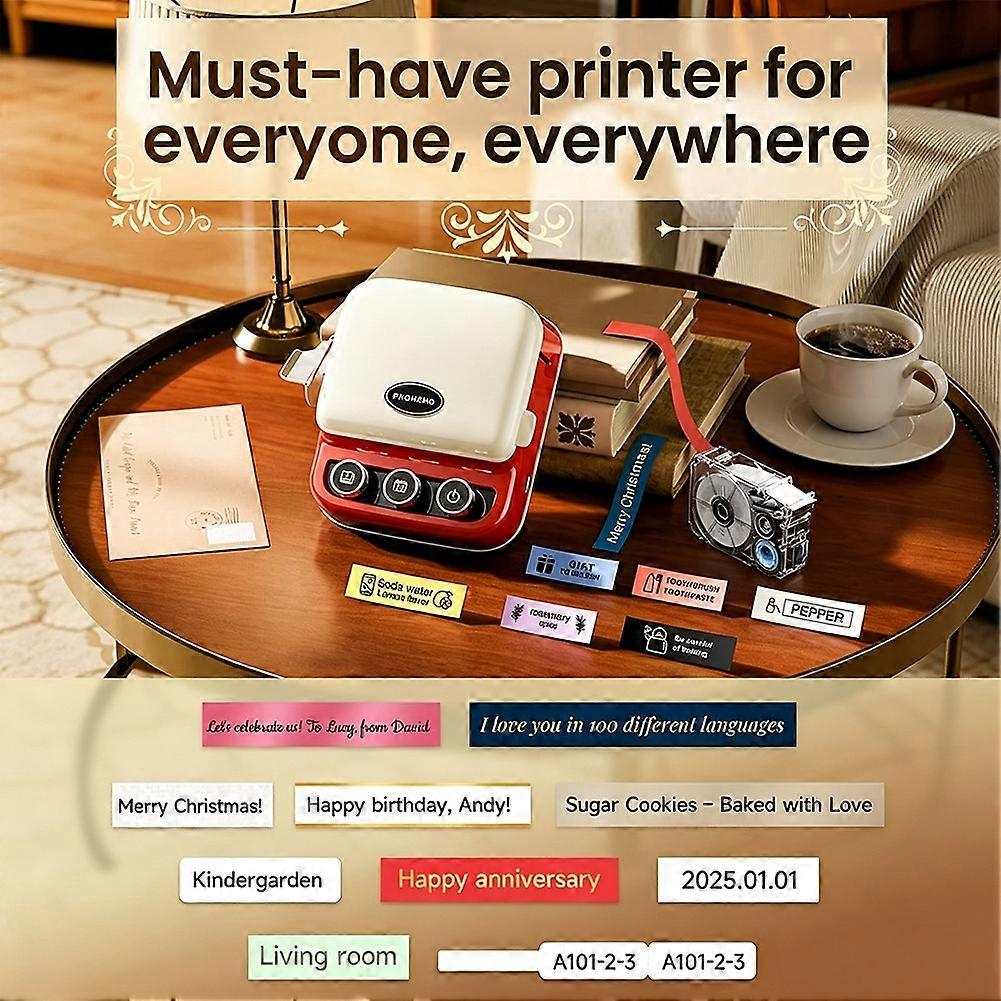 Phomemo P15 Label Printer Label Printer Ribbon Label Printer Bluetooth-Enabled Printing Rechargeable for Name Tag A
