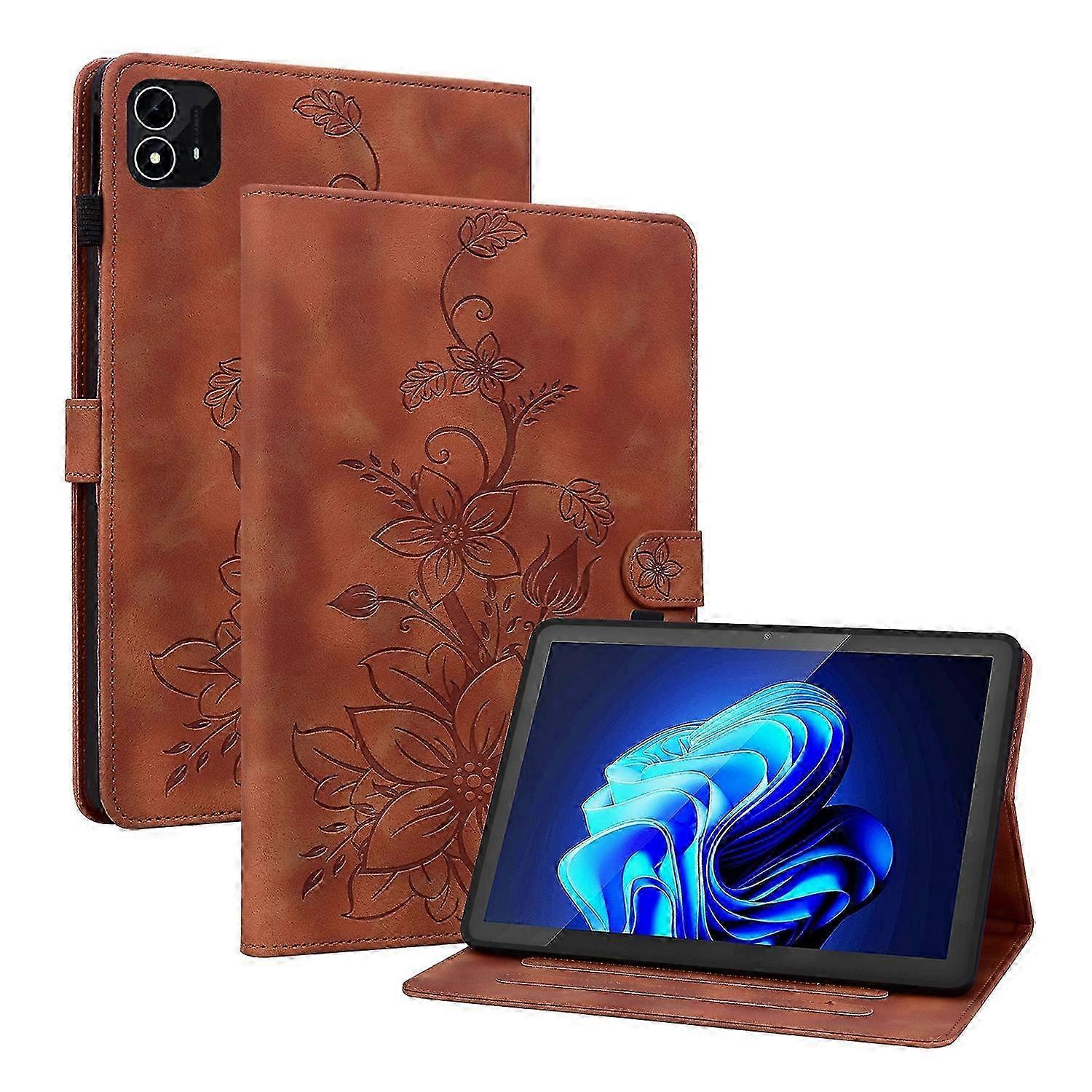 Embossed Leather Tablet Case Stand