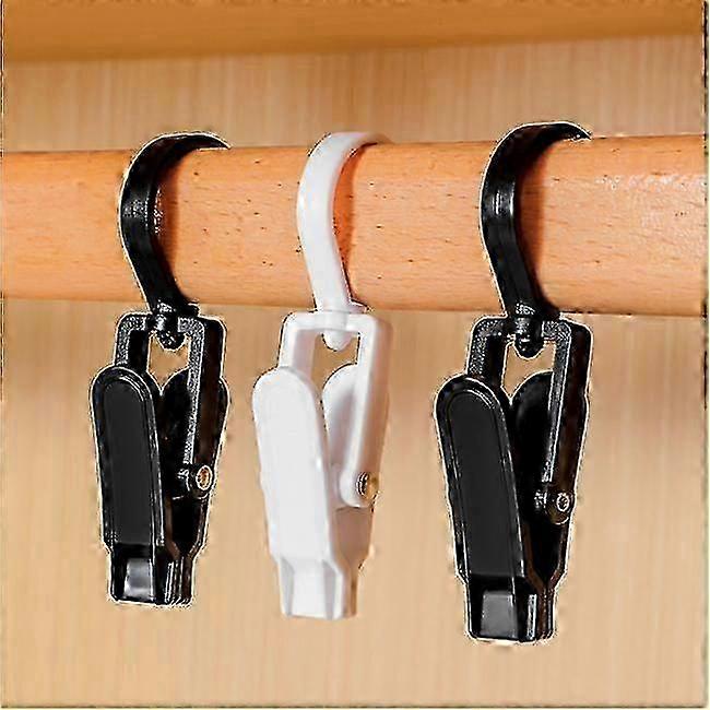 10 pcs Rotating clothes pegs Hanging brackets Hooks White
