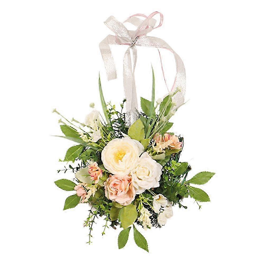 Natural-Looking Plastic Rose Wreath