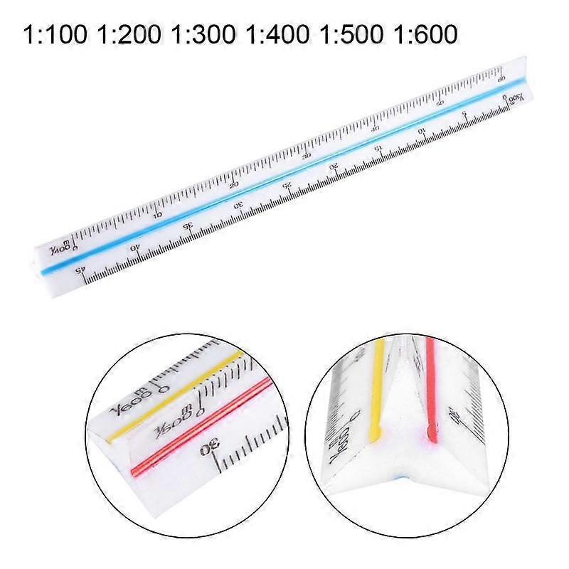 Triangular Scale Ruler 15cm Plastic Drafting Triangle Scale Architect Engineer Technical Ruler Stationery 1:100 - 1:600
