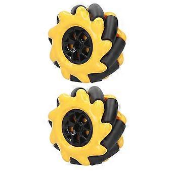 60mm Yellow Mecanum Wheels for Robot Car, TT Motor Compatible, Omnidirectional Motion Control (1 Pair)