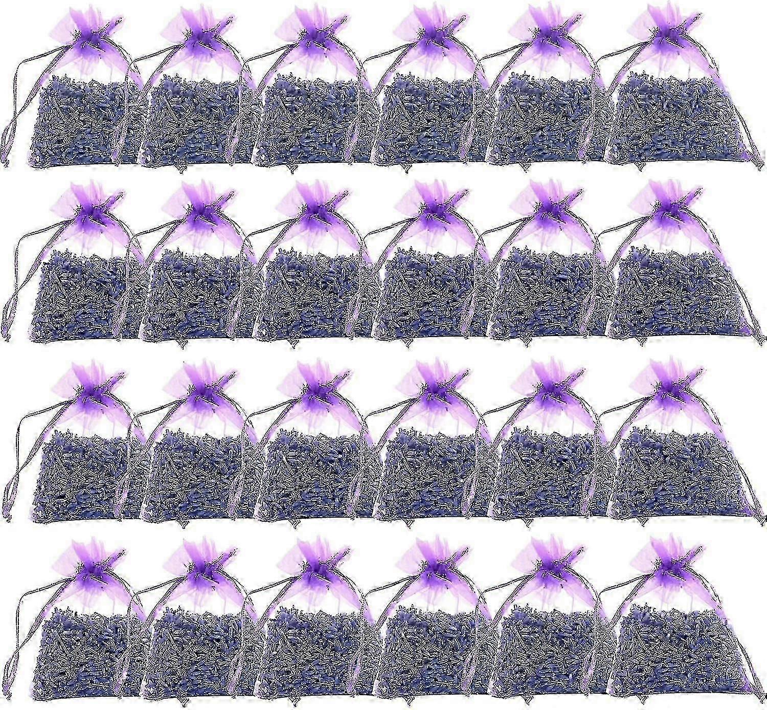 24 sachets de lavande séchée naturelle, récoltés en 2023, avec des fleurs fraîches, pour un parfum puissant et durable, idéaux pour la maison, le rangement des vêtements, les tiroirs et les placards. _zyae VDS.