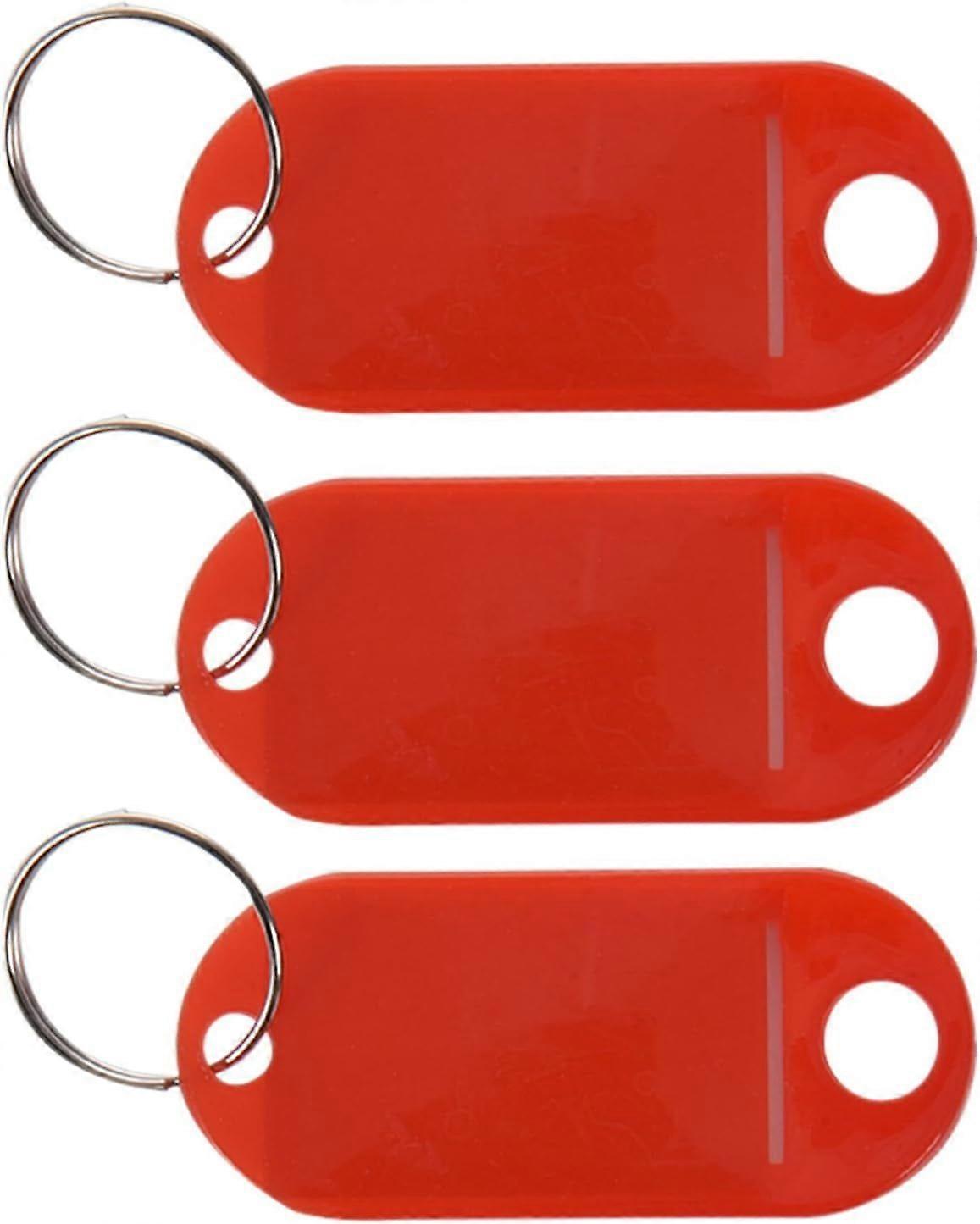 100pcs Red Key Ring Tags, 5.1x2.2cm