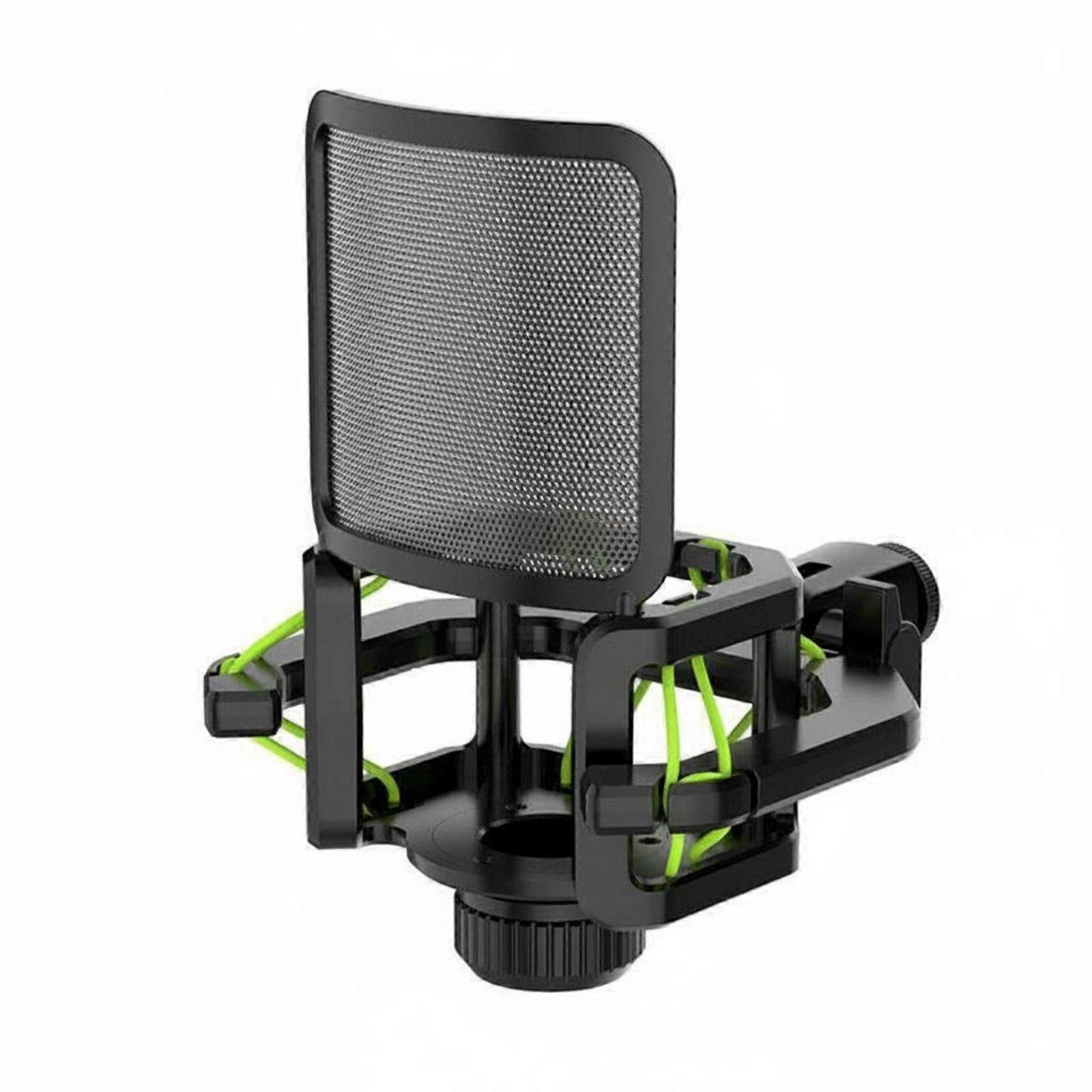 Mic Shock Mount with Plosive Screen Stable Support Condenser Audio Pickup