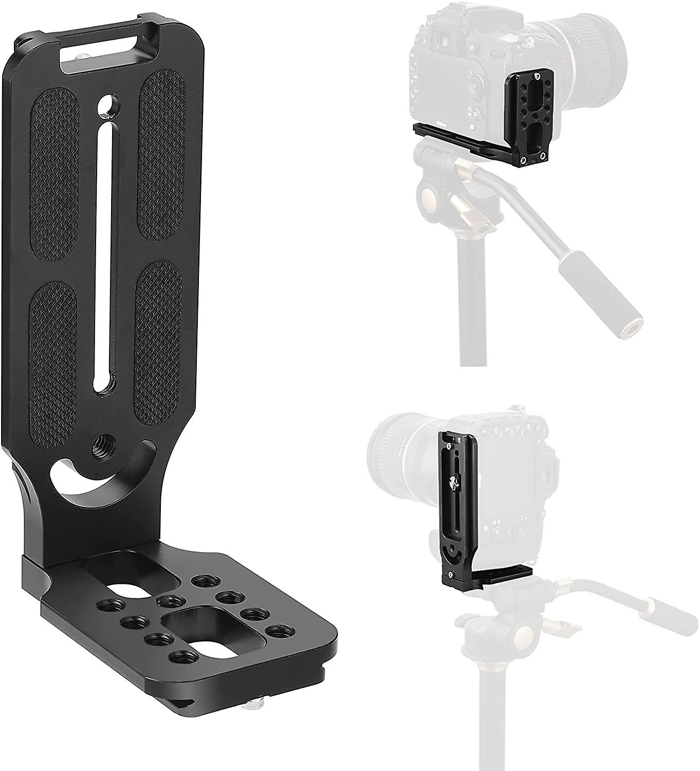 Dslr Caméra Vertical Universal L Bracket Aluminium Quick Release Plate Compatible