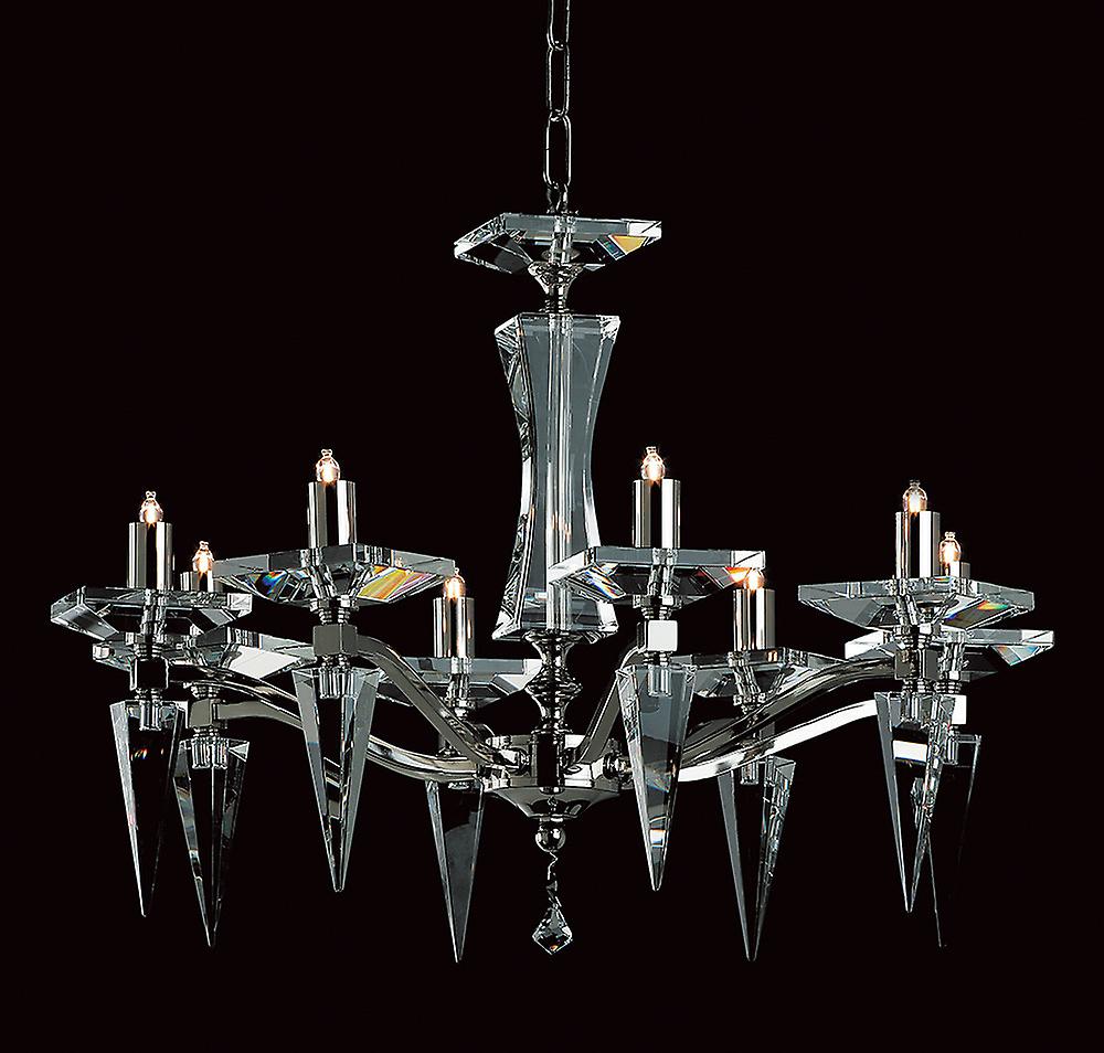 Monza Modern Halogen Nickel 8 Arm Chandelier