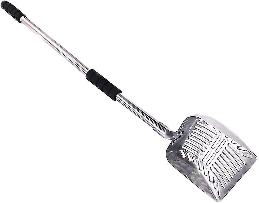 katt søppel boks teleskopisk håndtak lang metall håndtak katt søppel scooper kjæledyr forsyninger (svart håndtak)