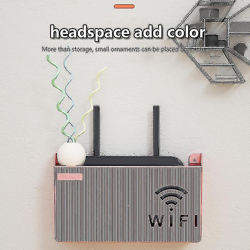 Trådløs Wifi router Hylde Opbevaringsboks, Væghængende Abs Plast ...