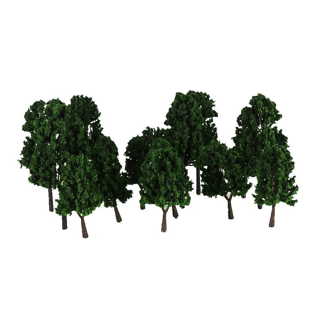 16pcs Model Train Trees Scenery Landscape 1:100-200 Dark Green