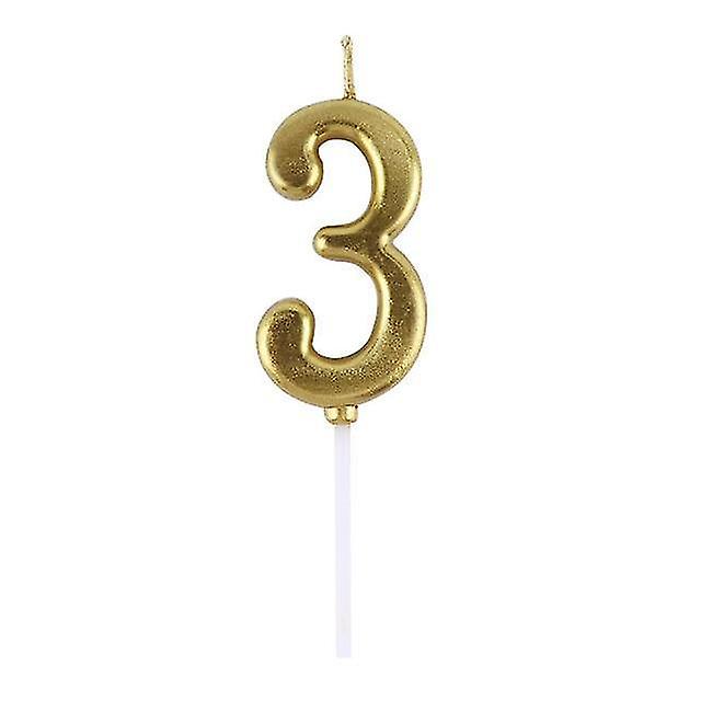 Gold 3 1pcs Happy Birthday Cake Topper Gold Number C les Birthday Cake Decoration