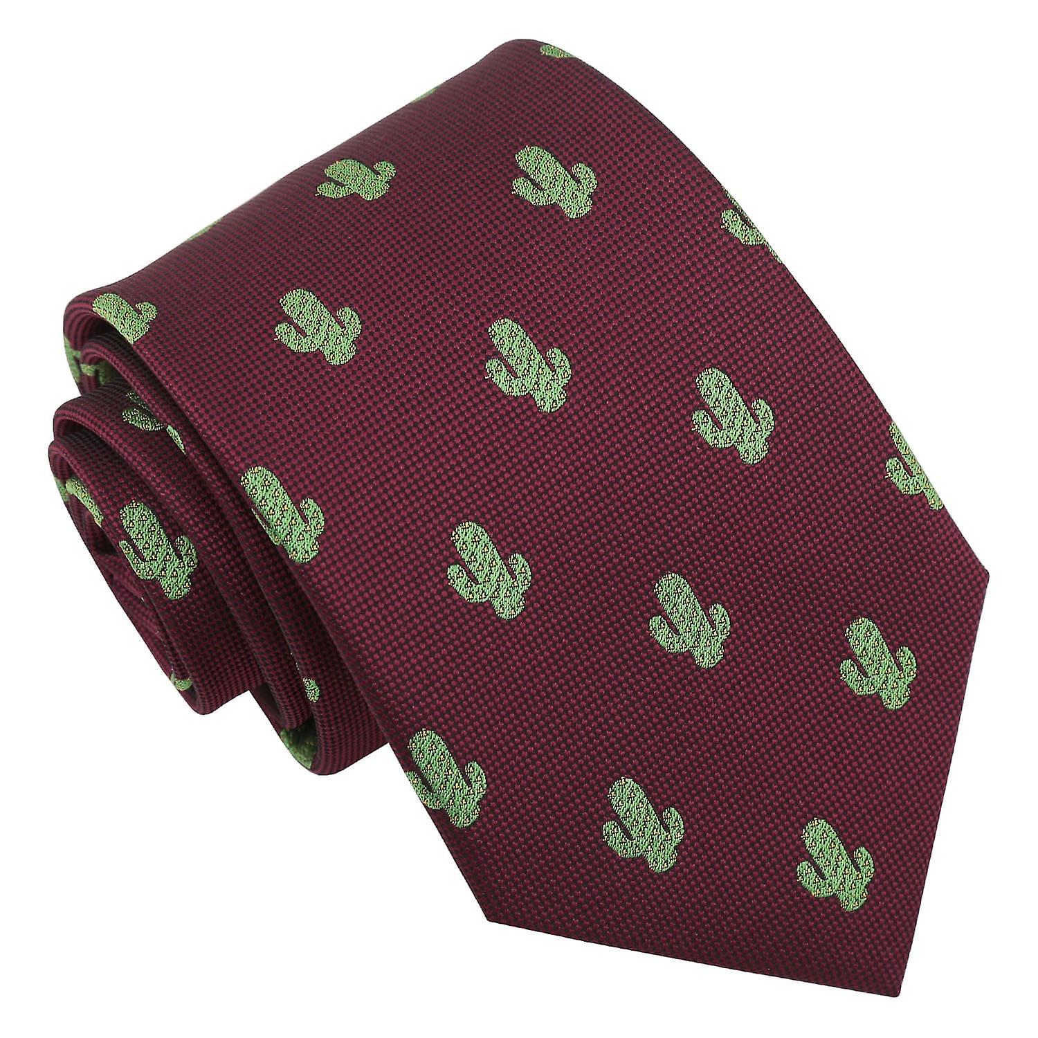Burgundy Cactus Emoji Tie