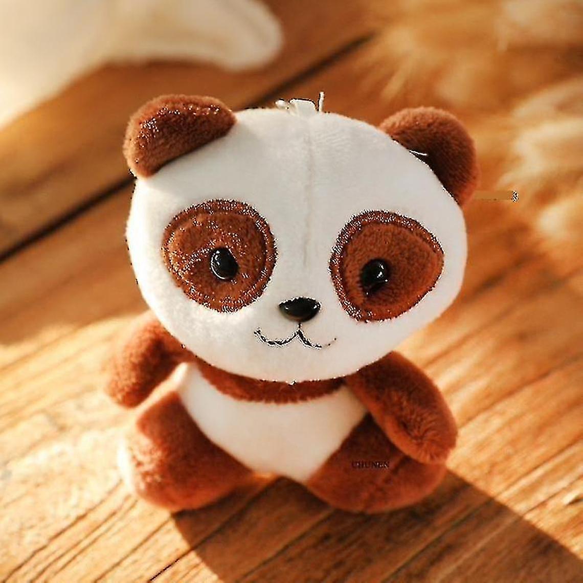 12cm Cotton Plush Panda Pold-tasted Doll Brown