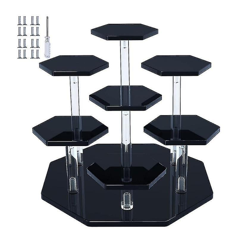 Cupcake Stand Jewelry Display Risers Set Removable Multi-layer Black/clear