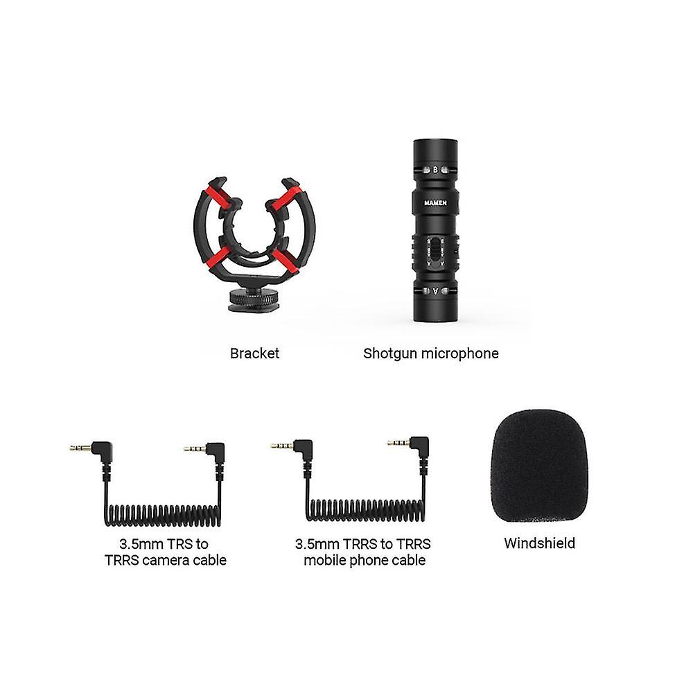 Shockproof Recording Microphone With Windshield For Camera Phone Computer Video Vlog Interview Micr
