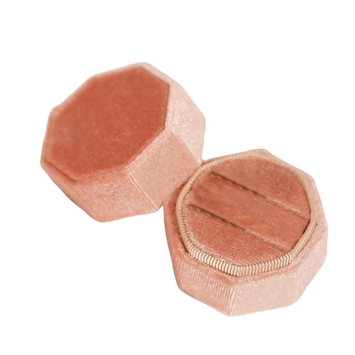 Velvet Geometric Ring Boxes Vintage Hexagon Ring Container Case For Proposals And Wedding Photos