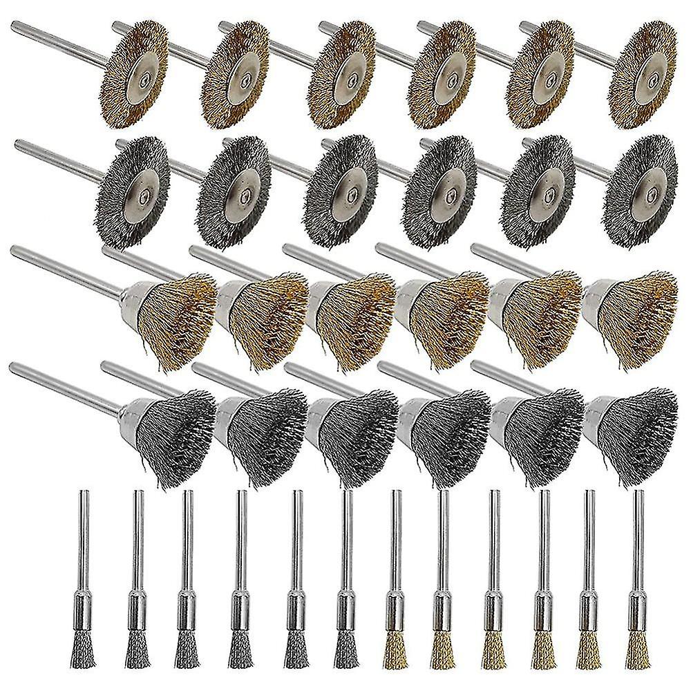 Wire Brush Set 36 Pieces/set, Brass And Wire Brush Set, Rotating Tool Accessories For Polishing And