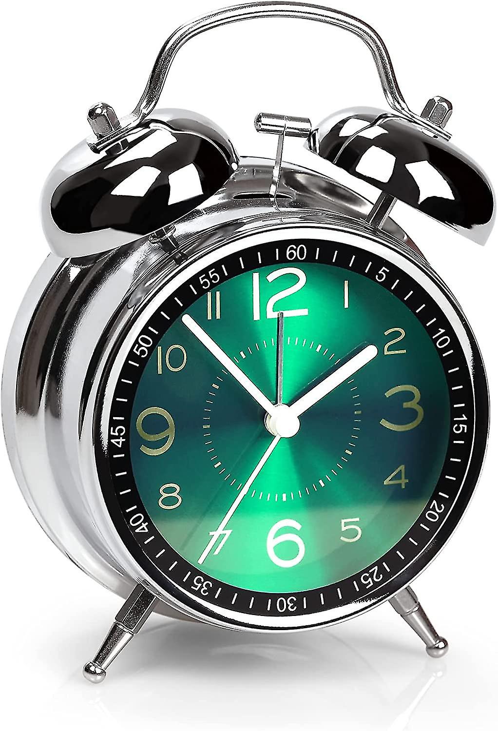 Super Loud Alarm Clock compatible Heavy Sleepers Adults,twin Bell Retro 4 Inch Silent Non-ticking Quartz With Backlight, Luminous Dial, Alarm Clocks c