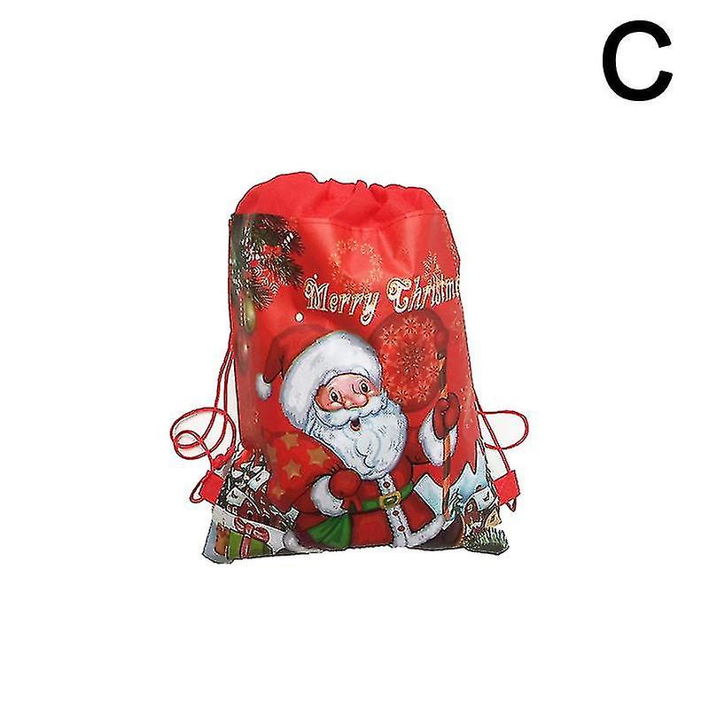 1pc Santa Gift Bag Candy Bag Draw Rope Packaging Style