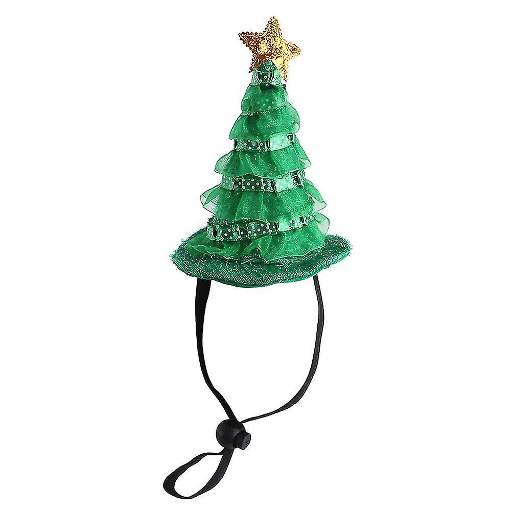 1pc Christmas Tree Pet Hat Xmas Tree Shape Hat Dog Cone Hats