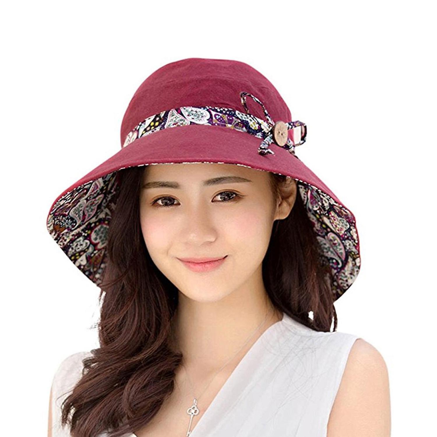 Merryso Hat Foldable Breathable Cotton Reversible Foldable Cap for Summer