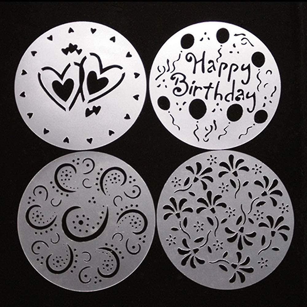 4in1 Plastic Cake Stencils Flower Spray Stencils Bakery Tools Diameter 20cm bd