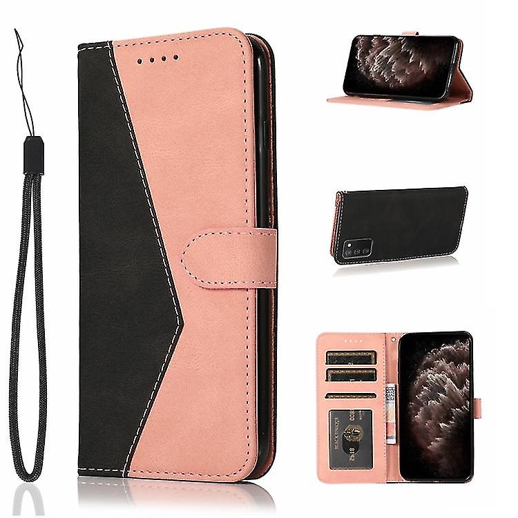 For Samsung Galaxy A02s Eu / M02s Dual-color Stitching Leather Phone Case
