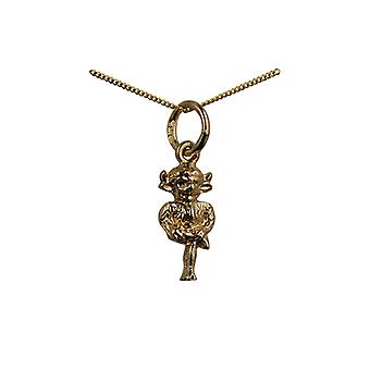 9ct Gold 13x6mm Imp Pendant with a curb Chain 20 inches
