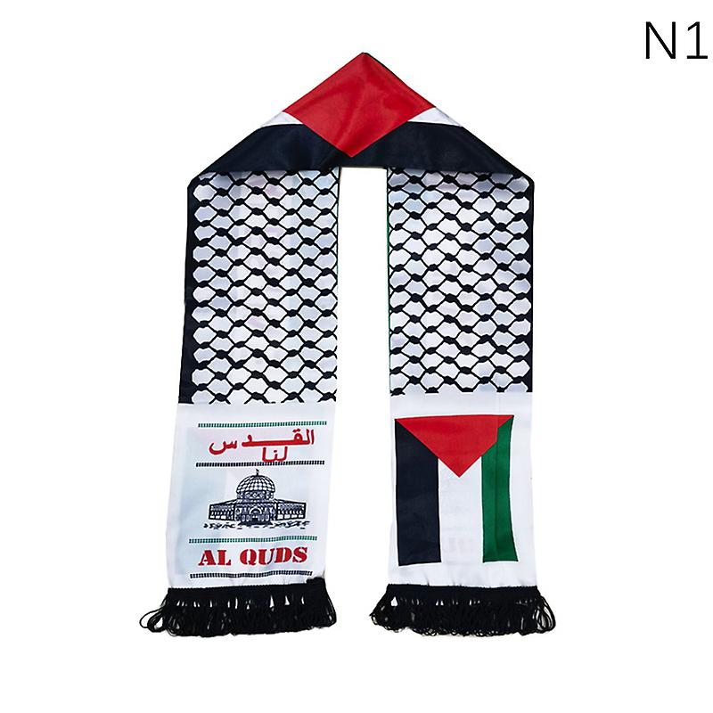 Palestine Flag Scarf Map Pattern Scarf Printing Satin Flag Scarf