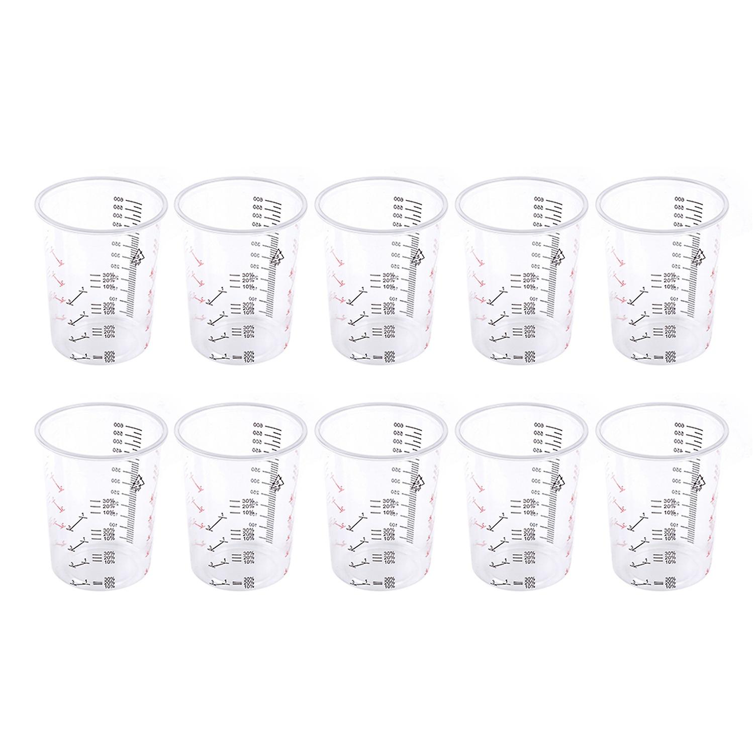10PCS Calibration Pot Precise Transparent Scale Design Disposable Measuring Cups for Precise Mixing 