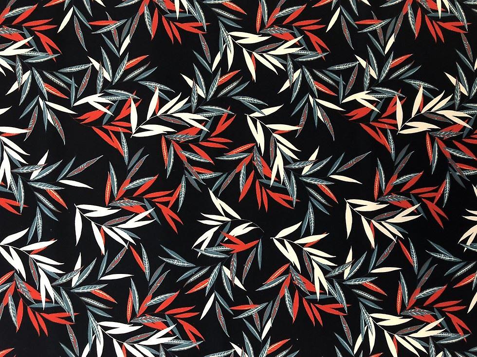 John Kaldor Pease Blossom Crepe Fabric Red - per metre