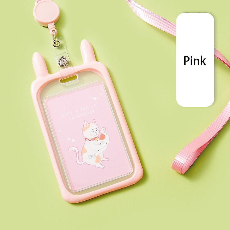Support de carte d’étudiant avec cordon rétractable Étui à carte en silicone vertical étanche pour adolescents