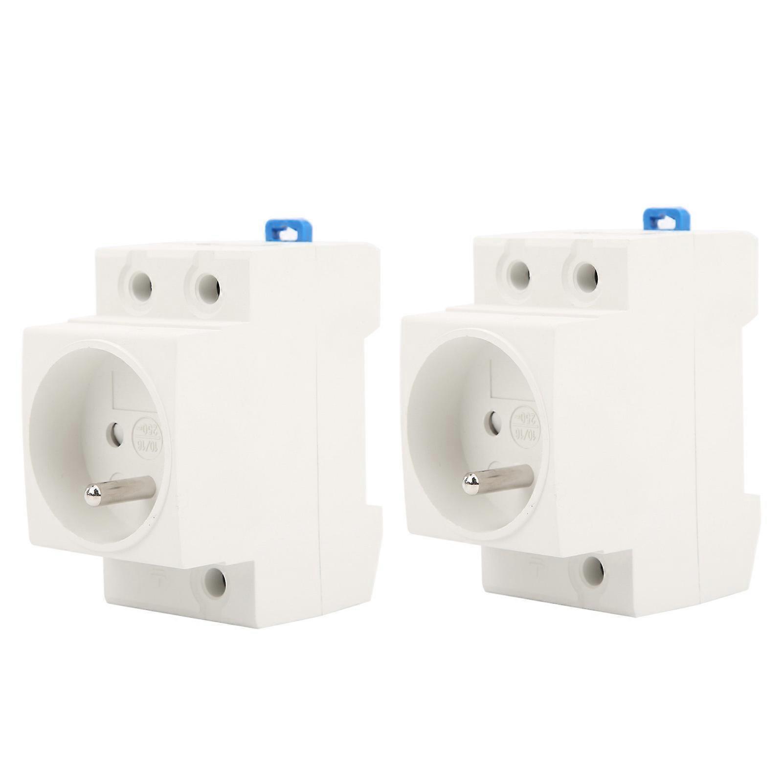 2Pcs Power Socket Electrical Rail Adapter Outlet Industrial Connector FR Plug 10‑16A with Power, Electrical, Rail Features