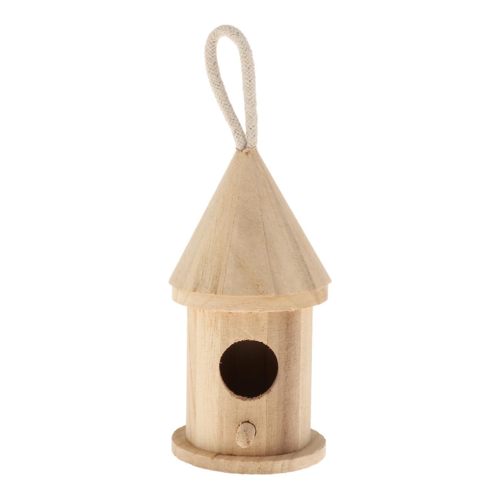 Wooden Bird House for Outside,Bird Nesting Box,Unfinished Paintable Style1