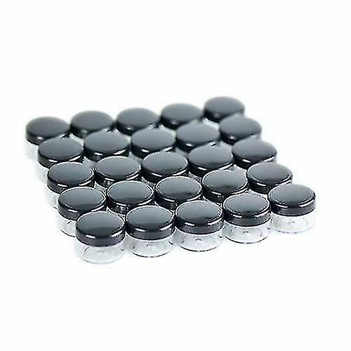 Słoik 5 gramów, słoik 5 ml, 50 sztuk Wielokrotnego napełniania Czarna plastikowa zakrętka z przezroczystą podstawą Pusty plastikowy pojemnik Słoiki Próbka kosmetyczna Pusty pojemnik na M