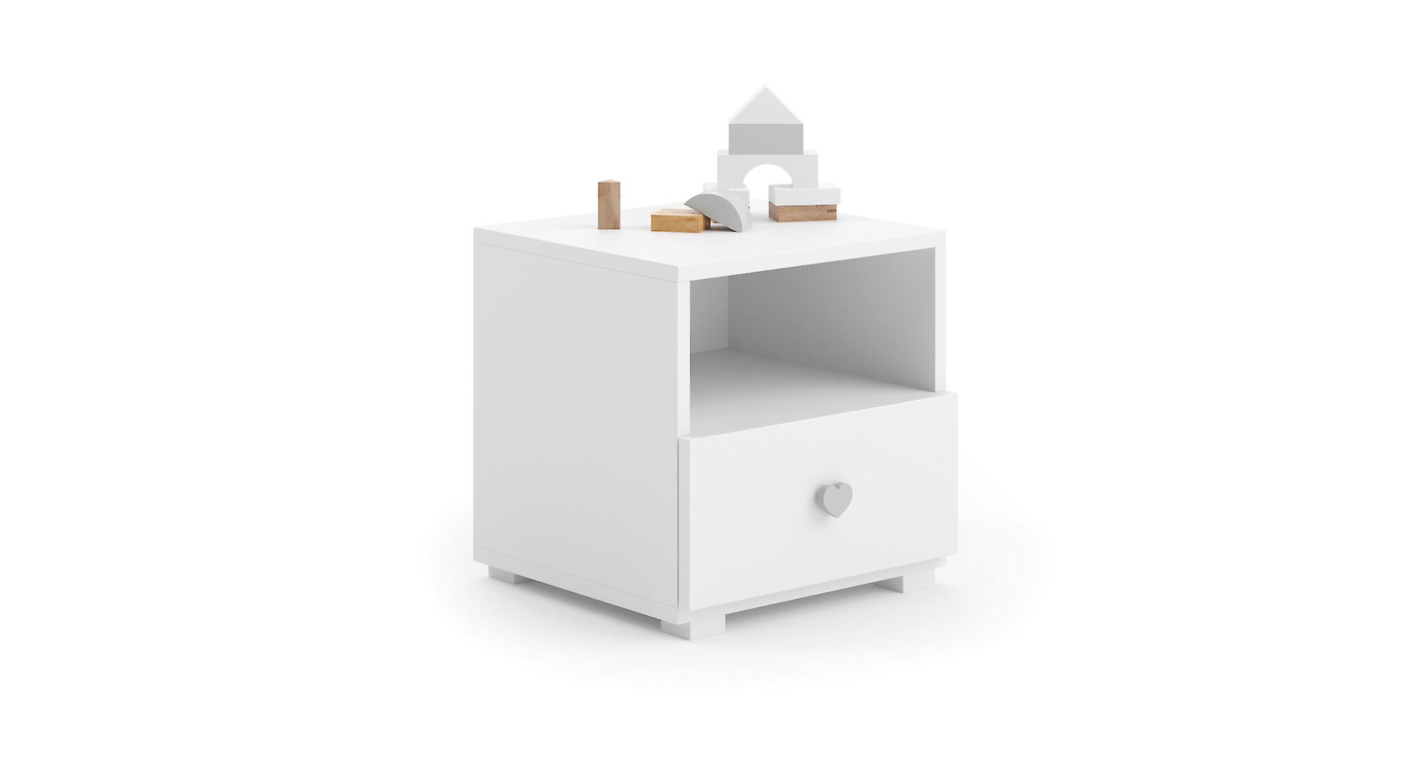 Table de chevet Emi - 45x40x55 cm - blanc