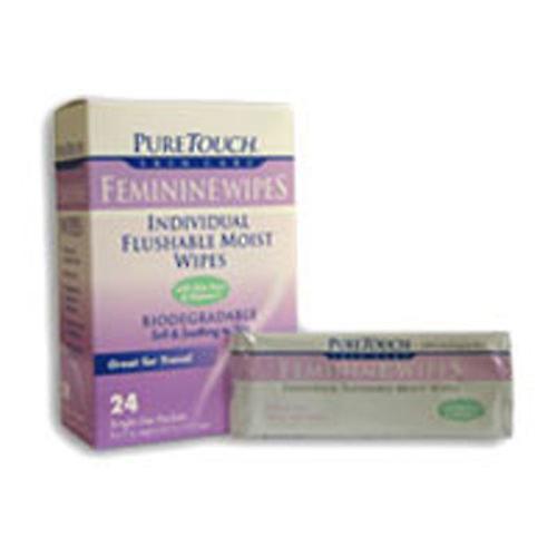 Pure Touch Skin Care Feminine Wipes Flushable, 24 CT (Pack of 1)