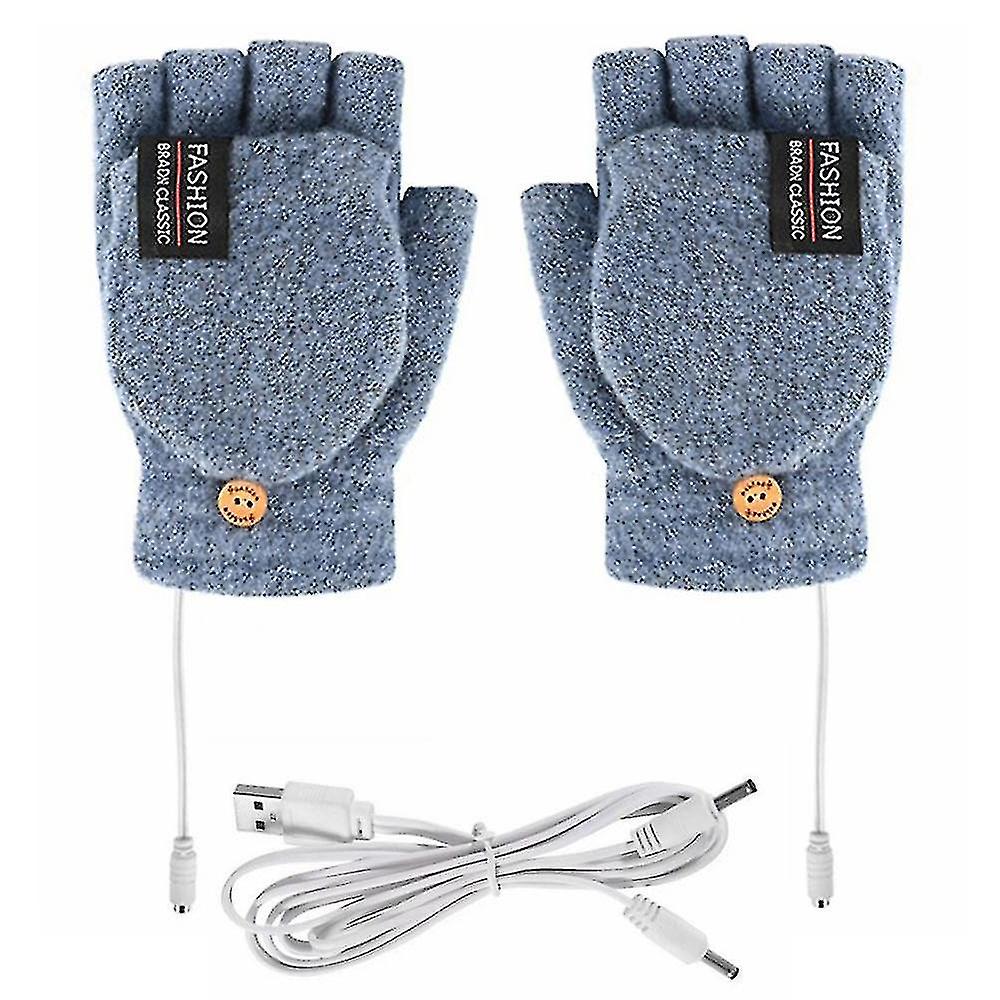 Electric Heating Gloves Thermal Usb Charging Hand Warmer Heated Mittens No11150