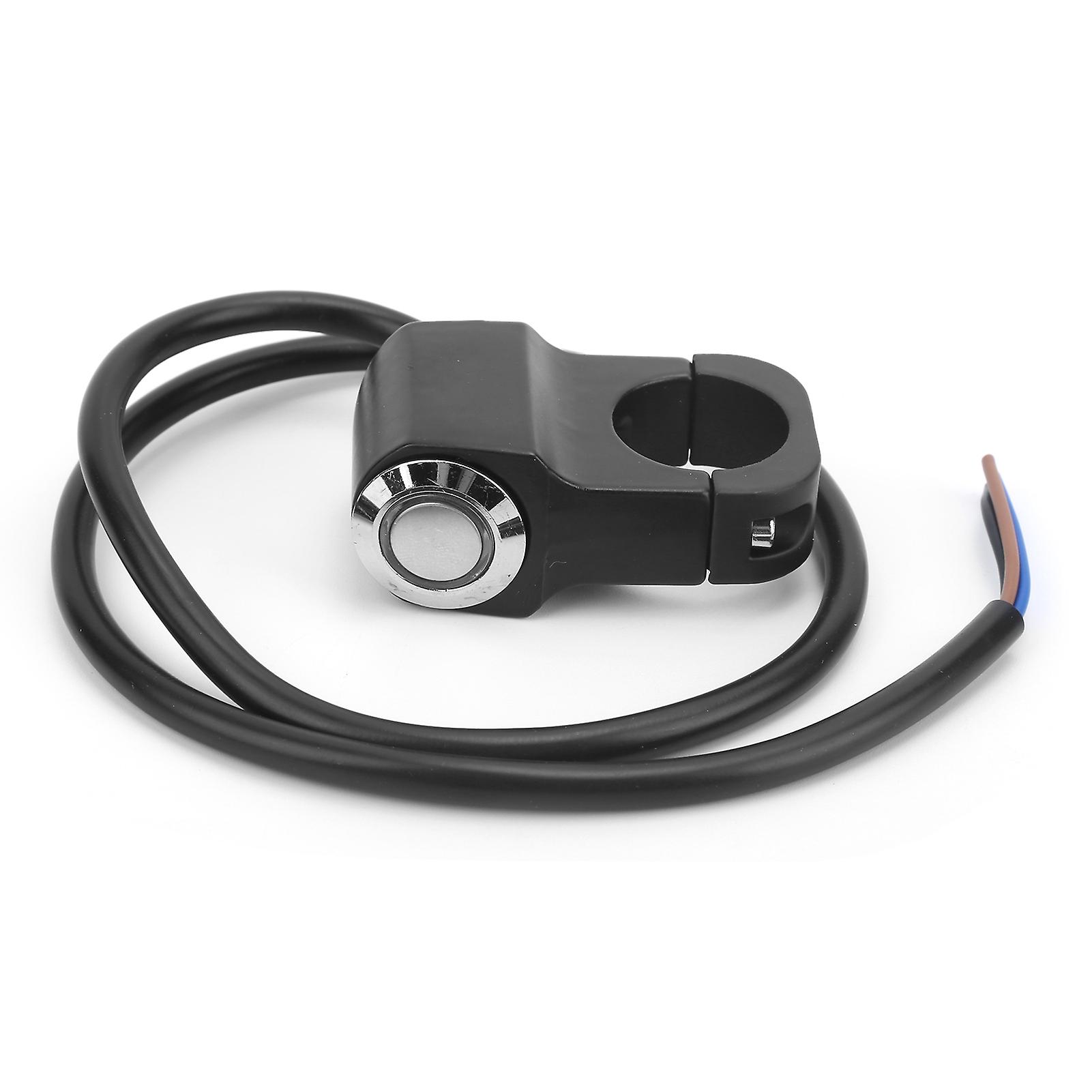 7/8in 22mm LED Indicator Light Motorcycle Switch Handlebar ON/OFF Universal for ATV UTVBlue Light