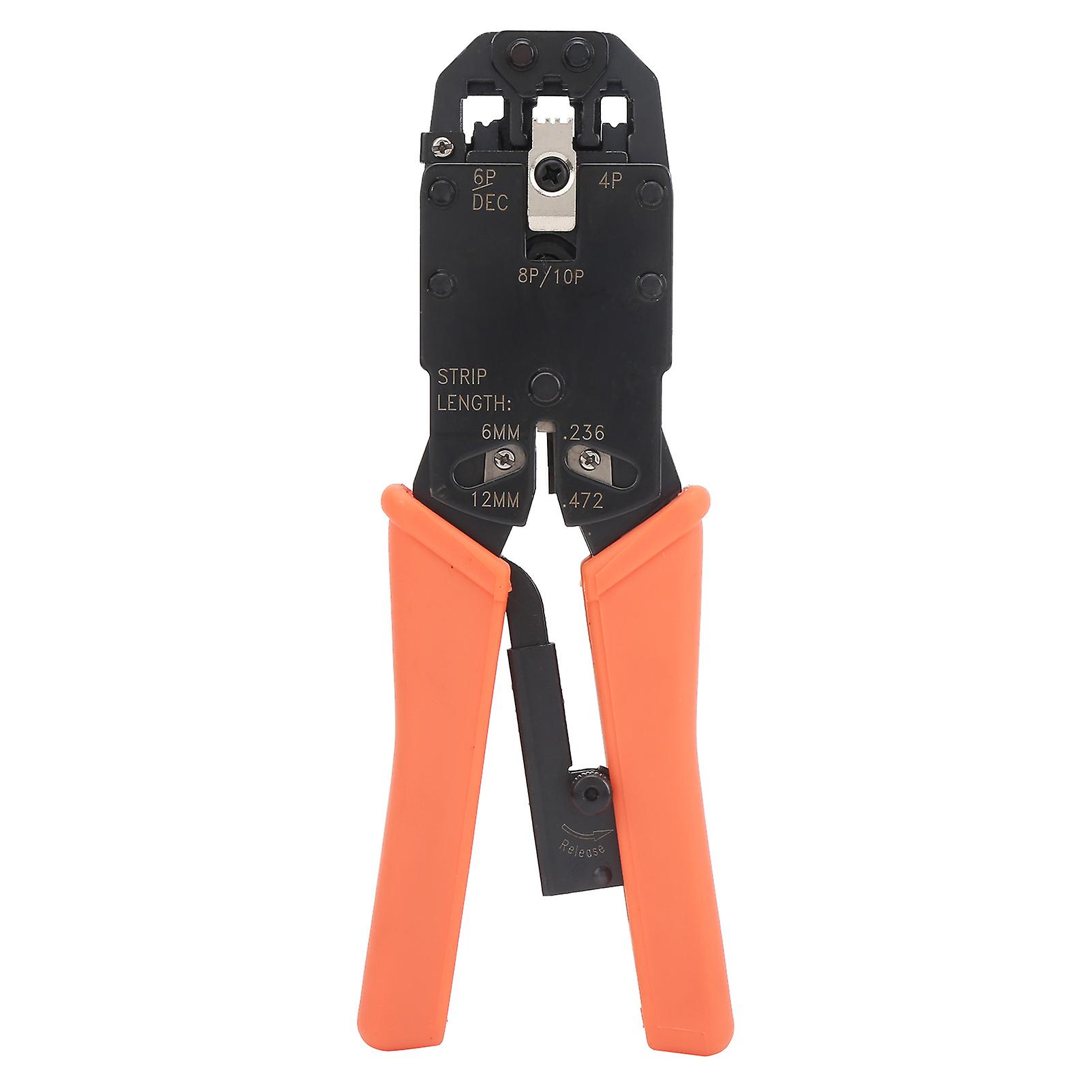 High carbon steel handheld crimping tool for telecommunications connectors