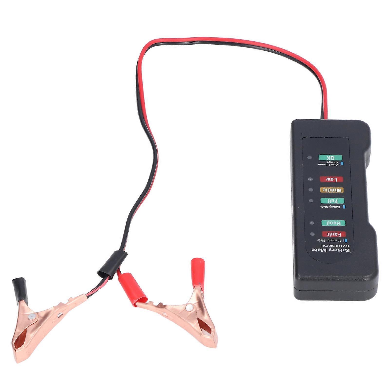 12V Car Battery Tester with Reverse Protection, High Sensitivity