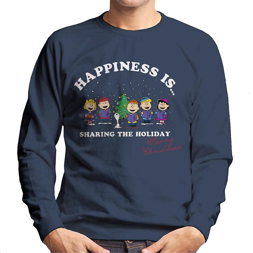 Peanuts Sharing The Holiday Christmas Men's Sweatshirt
