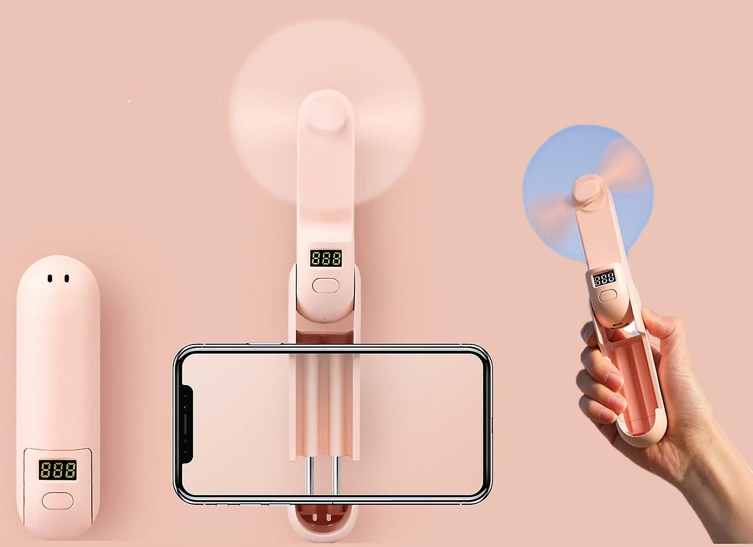 Rechargeable Quiet Mini Handheld Fan (Pink)