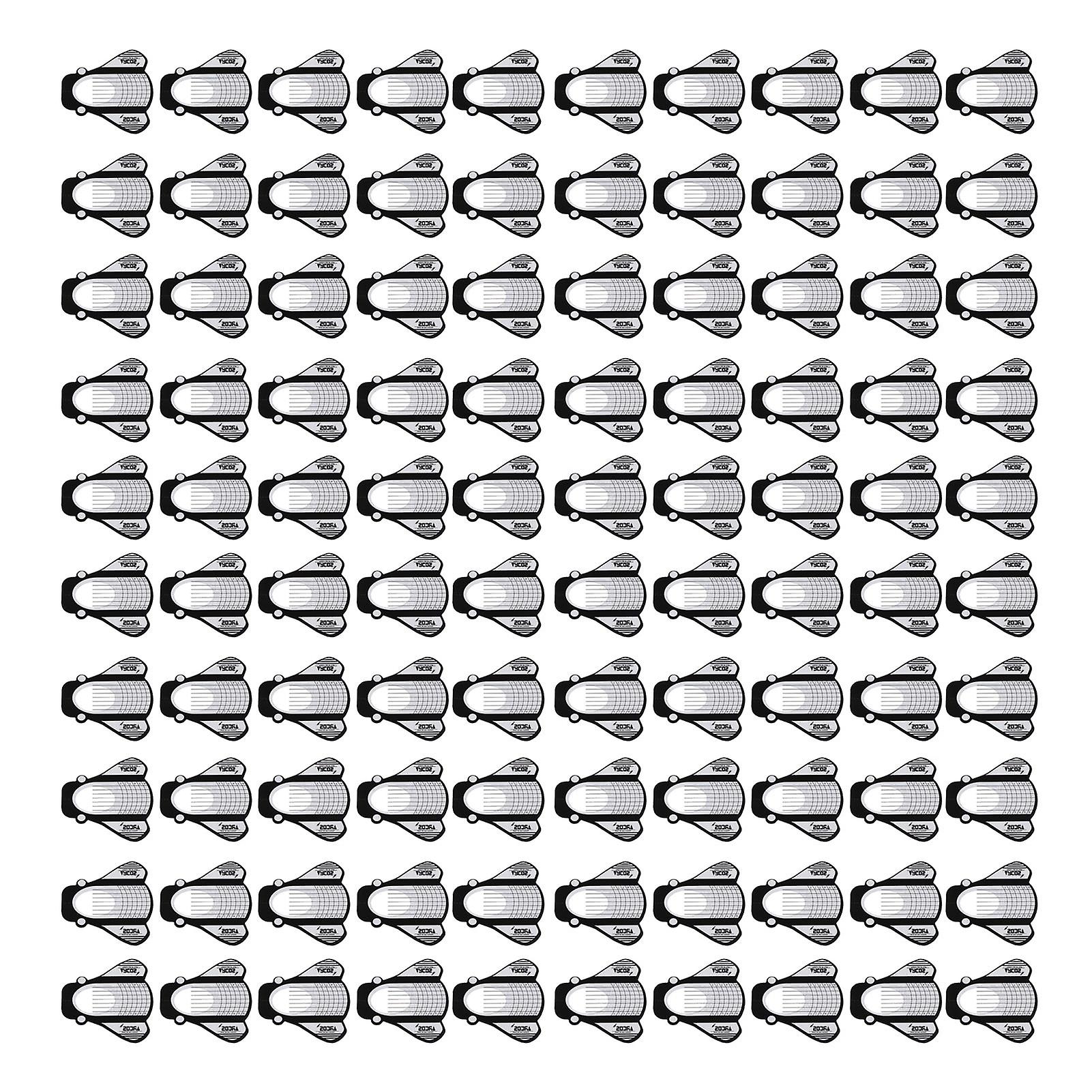 100pcs Nail Art Tips Extension Form Guide UV Gel Sticker Manicure Tools