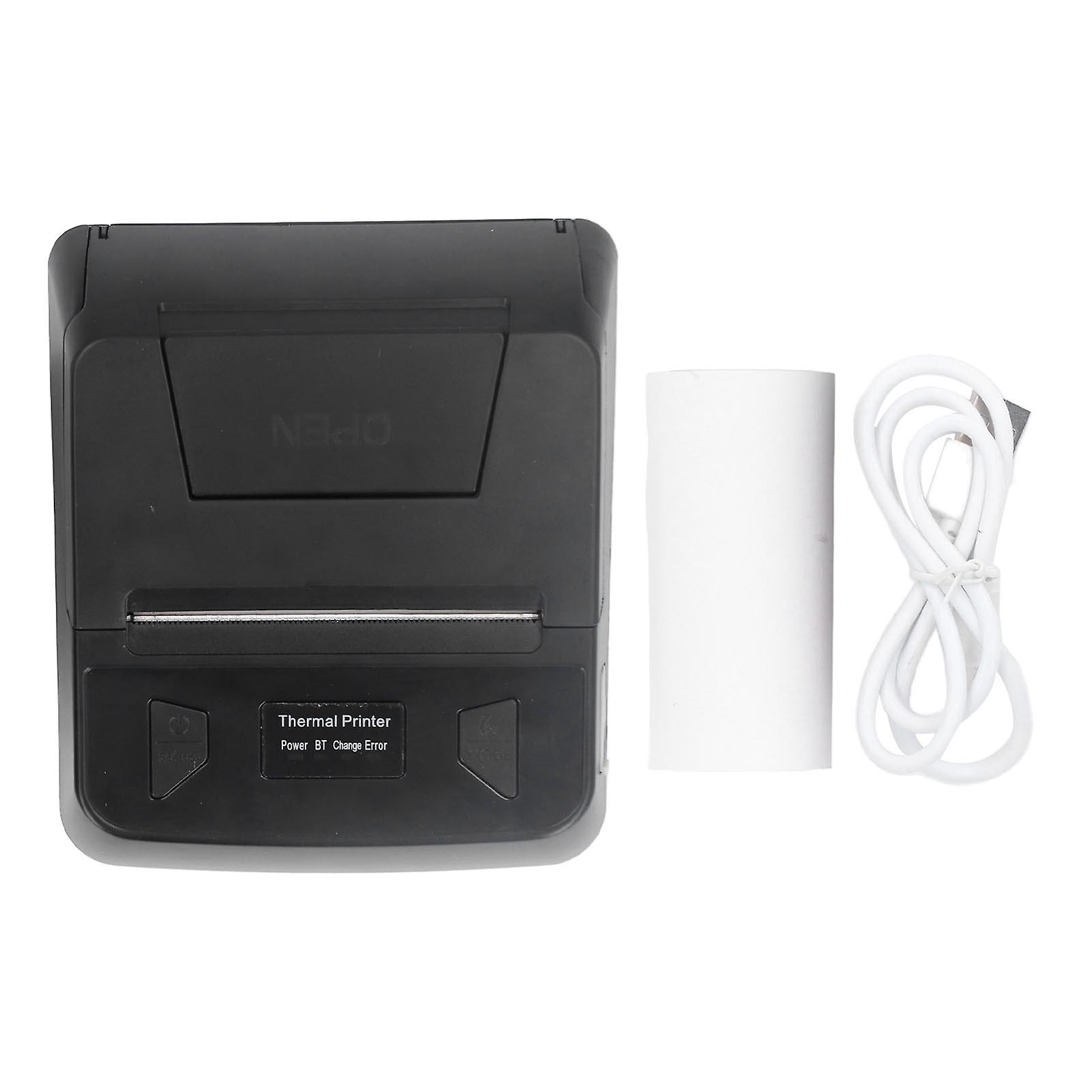 80mm Thermal Printer USB Bluetooth Barcode Printer High Speed Portable Printing Machine for Windows XP 7 8 10