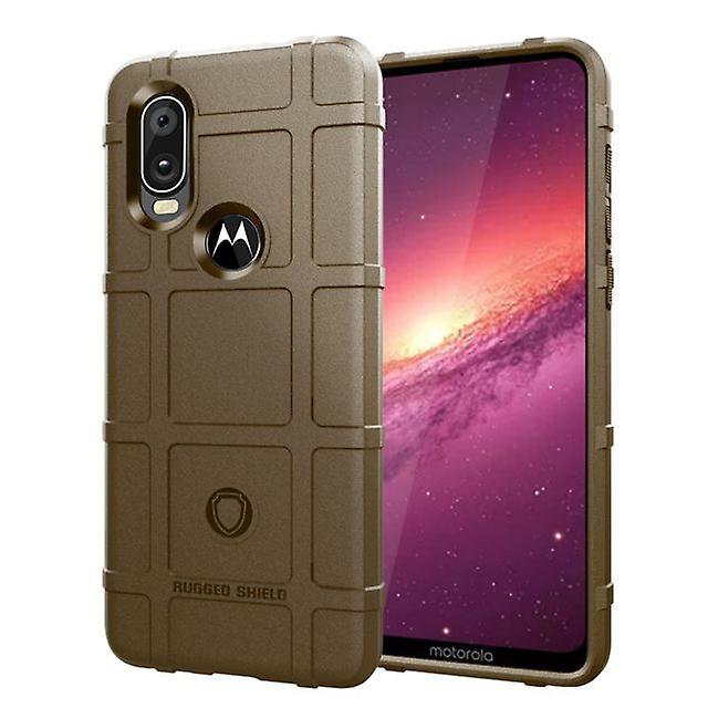 Motorola One Vision Shockproof TPU Case Cover - Brown